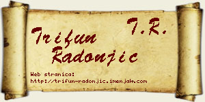 Trifun Radonjić vizit kartica